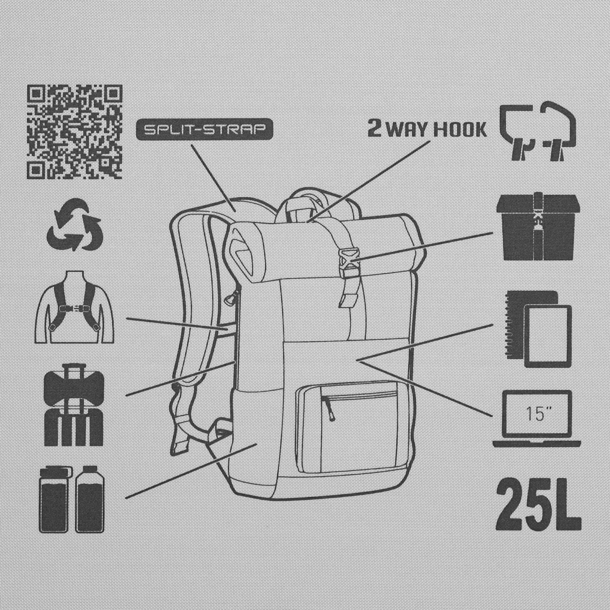 ELITE WATERPROOF BACKPACK 25L